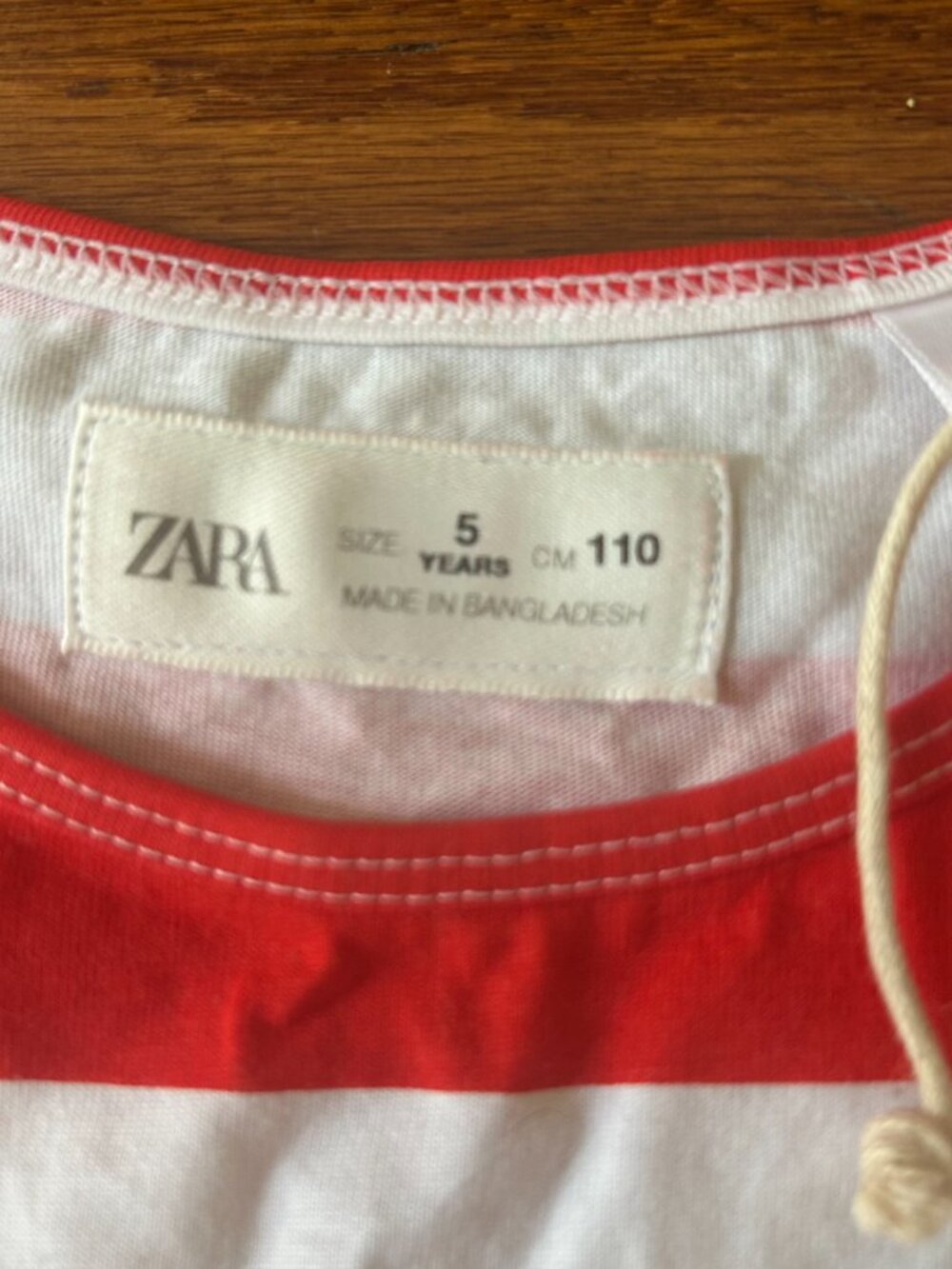 NWOT Zara Little Girls Red and White Striped Ruffle Sleeve Tee Size 5 5T New - Picture 5 of 13